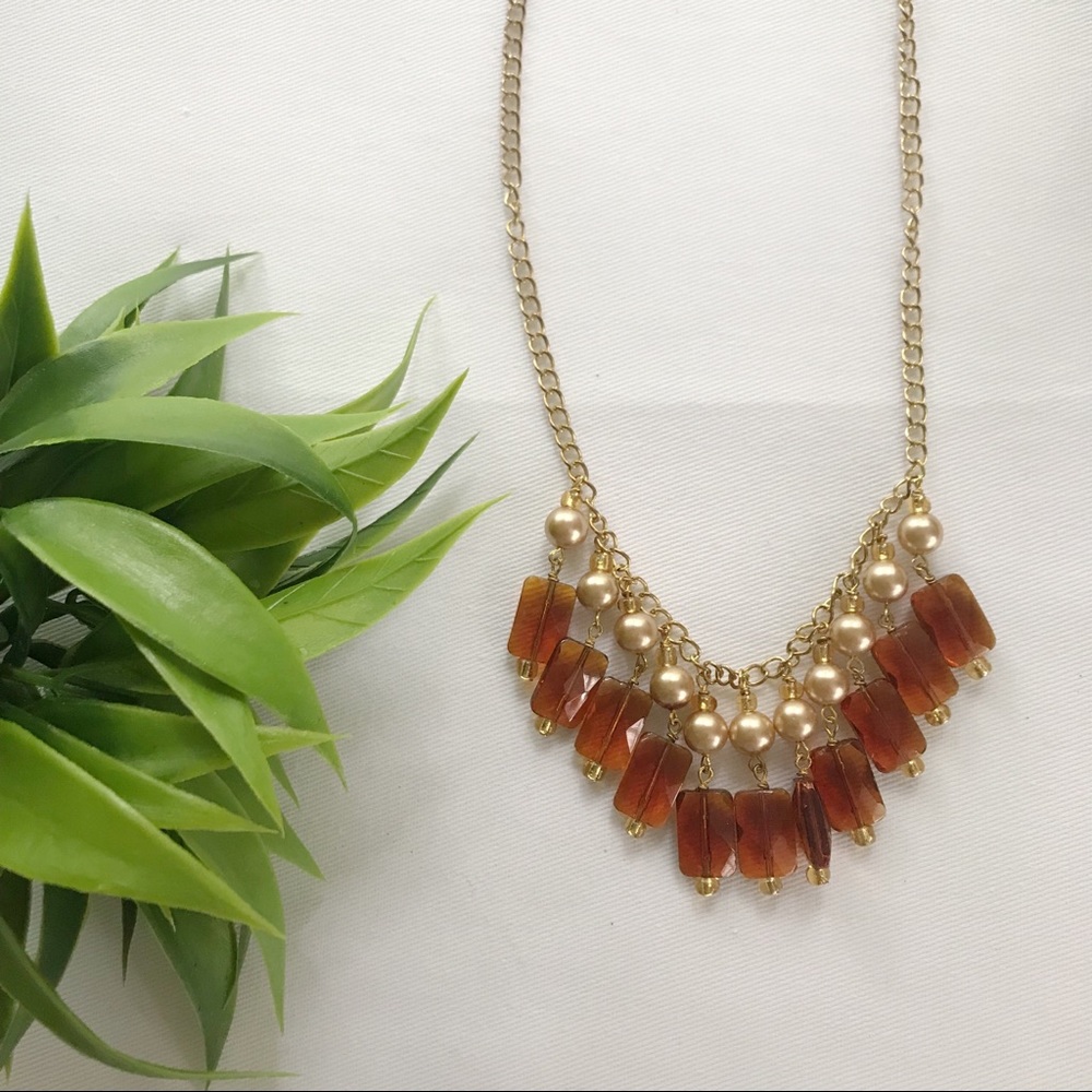 amber & pearl necklace